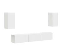 Owoxanthellate Set di 5 mobili per TV sospesi, in legno, moderno, con 3 armadi e 2 ripiani da parete, design minimalista, montaggio a parete