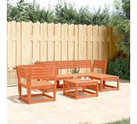 Owoxanthellate Set di 5 sedie da giardino in legno di pino cera, 73 cm, design a doghe modulari per balcone, terrazza, giardino, resistente alle intemperie, in legno robusto per esterni