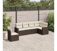 Owoxanthellate Set di 6 angoli in rattan, 65,5 x 62 x 69 cm, marrone, modulare, resistente alle intemperie, in polietilene intrecciato, per terrazze, balcone, giardino
