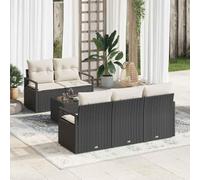 Owoxanthellate Set di 6 divani da giardino in polyrattan, 62 x 55 x 69 cm, resistente alle intemperie, con piano in vetro, tavolo per terrazza, balcone, giardino