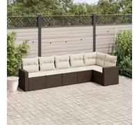 Owoxanthellate Set di 6 divani da giardino in polyrattan, 62 x 62 x 69 cm, con spazio resistente alle intemperie, mini divano per piccoli balconi, terrazze, giardino d'inverno