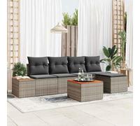 Owoxanthellate Set di 6 divani da giardino in polyrattan grigio, 55 x 62 x 69 cm, modulare, protezione dalle intemperie e resistente ai raggi UV, mobili moderni da balcone per giardino, terrazza e