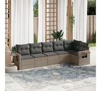 Owoxanthellate Set di 6 divani da giardino in rattan sintetico, 55 x 62 x 69 cm, con cuscino in tessuto resistente alle intemperie, set modulare per balcone, terrazza e giardino d'inverno