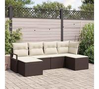 Owoxanthellate Set di 6 lounge modulare in polyrattan, marrone, 62 x 55 x 69 cm, resistente ai raggi UV e alle intemperie, moderno, per esterni, balcone, terrazza, giardino