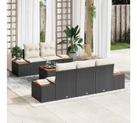 Owoxanthellate Set di 6 mobili da giardino in polyrattan, resistente alle intemperie, modulare, con spazio di archiviazione e piedini regolabili in altezza, robusto, per esterni, terrazza, balcone