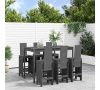 Owoxanthellate Set di 7 barre da giardino in pino massiccio, 159,5 x 82,5 x 110 cm, 6 sgabelli da bar, resistente alle intemperie, per balcone e giardino