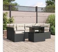 Owoxanthellate Set di 7 divani da giardino, 100 x 55 x 73 cm, in rattan sintetico, modulare, per salotto, balcone, terrazza