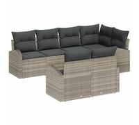 Owoxanthellate Set di 7 divani da giardino in polyrattan grigio chiaro, 61,4 kg, design modulare, robusto e resistente alle intemperie, per balcone, terrazza, giardino, lounge