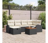 Owoxanthellate Set di 7 divani da giardino in polyrattan, resistente alle intemperie, modulare con spazio di archiviazione, 313 x 55 x 55 cm, design robusto per balcone, terrazza, giardino