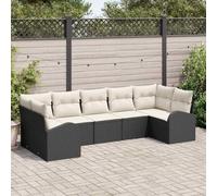 Owoxanthellate Set di 7 divani da giardino in rattan sintetico, modulare, 62 x 62 x 85 cm, con cuscino, protezione dalle intemperie, luce UV, robusto, per balcone, terrazza, giardino, lounge