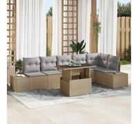 Owoxanthellate Set di 7 divani da giardino in rattan sintetico, modulare, regolabile in altezza, 55 cm, per balconi, terrazze, giardini, lounge, esterni