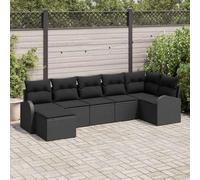 Owoxanthellate Set di 7 divani da giardino in rattan sintetico, modulare, resistente agli agenti atmosferici, divano ad angolo, 3 medie, 2 bracci, 55 cm, profondità di seduta per balcone, terrazza