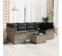 Owoxanthellate Set di 7 divani da giardino in rattan sintetico, resistente agli agenti atmosferici, 110 x 55 cm, seduta modulare, divano ad angolo, divano centrale da braccio, tavolo da 55 x 55 x 37