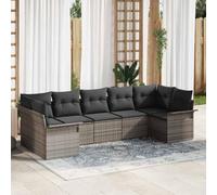 Owoxanthellate Set di 7 divani da giardino modulari in polyrattan, 62 x 55 x 69 cm, con vetro di sicurezza, tavolino da caffè per balcone, terrazza e patio