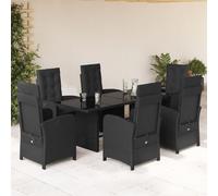 Owoxanthellate Set di 7 mobili da terrazza in rattan sintetico, 190 x 80 cm, con sedie a sdraio e cuscini regolabili, resistenti alle intemperie, design robusto per giardino, balcone e lounge