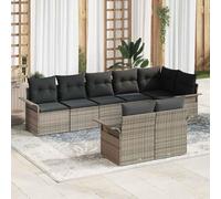 Owoxanthellate Set di 8 divani da giardino, 62 x 55 x 69 cm, in rattan sintetico, modulare, per esterni, con tavolo e cuscino regolabili in altezza, design moderno, robusto, per balcone, terrazza