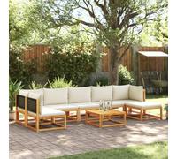 Owoxanthellate Set di 8 divani da giardino in legno di acacia nero, in rattan sintetico, 65 x 65 cm, protezione dalle intemperie, design moderno, per giardino, terrazza, balcone