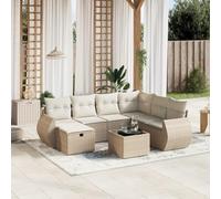Owoxanthellate Set di 8 divani da giardino in polyrattan, 62 x 62 x 69 cm, divano ad angolo, tavolo con piano in vetro, resistente agli agenti atmosferici, per balconi e terrazzi