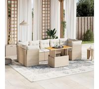 Owoxanthellate Set di 8 divani da giardino in polyrattan, resistente alle intemperie, divano ad angolo, con tavolo in legno regolabile, 62 x 62 x 69 cm, moderno, per balcone, terrazza e giardino