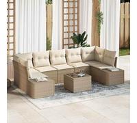 Owoxanthellate Set di 8 divani da giardino modulari in polyrattan, con angoli, centrali, laterali e tavolo, 62 x 55 x 69 cm, resistente alle intemperie