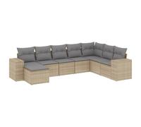 Owoxanthellate Set di 8 mobili da giardino in rattan beige, 62 x 62 x 69 cm, in polyrattan, con spazio di archiviazione e sacchetti impermeabili, per terrazze, balconi, esterni