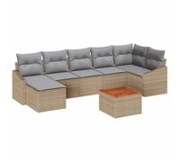 Owoxanthellate Set di 8 mobili da giardino in rattan, colore beige, grigio chiaro, in polyrattan, modulare, 288 x 123 x 69 cm, design robusto e resistente alle intemperie, per terrazza, balcone
