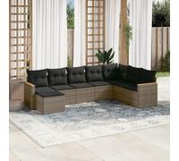 Owoxanthellate Set di 8 mobili da giardino in rattan sintetico, 62 x 62 x 69 cm, divano ad angolo, divano centrale e resistente alle intemperie, lavabile, cuscino modulare per terrazza, balcone, patio