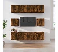 Owoxanthellate Set di 8 mobili per TV, affumicatura, 100 x 34,5 x 40 cm, montaggio a parete, design moderno, robusto, per soggiorno, corridoio e camera da letto