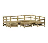 Owoxanthellate Set di 8 salotti da giardino in legno di pino impregnato in autoclave, 62 x 62 x 70,5 cm, modulare per esterni, terrazza, balcone, campeggio e giardino d'inverno
