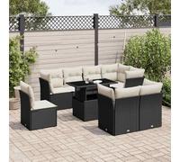 Owoxanthellate Set di 9 divani da giardino con tavolo regolabile in altezza, 100 x 55 x 44/73 cm, in rattan sintetico, resistente alle intemperie e ai raggi UV, per terrazze, balcone, giardino