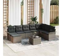 Owoxanthellate Set di 9 divani da giardino grigio polyrattan modulare design moderno robusto e durevole per terrazze, balconi, giardini e esterni, per la primavera e l'estate
