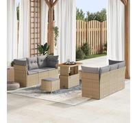 Owoxanthellate Set di 9 divani da giardino in rattan sintetico, 90 x 55 x 71 cm, modulare, altezza regolabile, 735 kg, resistente alle intemperie, per terrazza, balcone e giardino