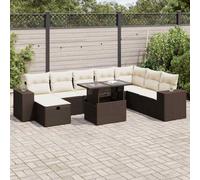Owoxanthellate Set di 9 mobili da giardino in rattan PE resistente alle intemperie, 100 x 55 x 73 cm, con spazio e rivestimenti rimovibili, design moderno per balcone, terrazza, giardino