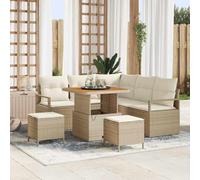 Owoxanthellate Set di divani da giardino, 8 pezzi, beige, crema, 80 x 80 x 71 cm, in rattan sintetico, resistente alle intemperie, divano ad angolo, con spazio per terrazze, balconi, piccoli sedili