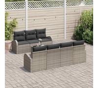 Owoxanthellate Set di divani da giardino, 8 pezzi, grigio, 55 x 55 x 37 cm, in acciaio rattan sintetico, modulare, design moderno, robusto e durevole, per terrazze, balconi o piccoli lounge