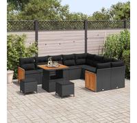 Owoxanthellate Set di divani da giardino, 80 x 80 cm, in rattan sintetico, con tavolo regolabile in altezza e 12 cuscini, design moderno, robusto e durevole, per balcone, terrazza e piccoli angoli da