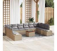 Owoxanthellate Set di divani da giardino beige, 11 pezzi, in rattan sintetico, resistente alle intemperie, modulare, 55 x 62 x 85 cm, per balconi, terrazze, giardini, esterni, per la primavera estiva