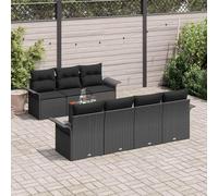 Owoxanthellate Set di divani da giardino da 8 pezzi, nero, 251 x 62 x 69 cm, modulare per balcone, terrazza, con spazio di archiviazione e rattan sintetico, robusto e durevole per momenti di relax