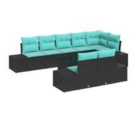 Owoxanthellate Set di divani da giardino in polyrattan, 9 pezzi | Salotto modulare in rattan e acciaio per balcone, terrazza e giardino. Offre un comfort di seduta flessibile per fino a 8