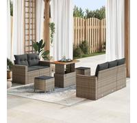 Owoxanthellate Set di divani da giardino in polyrattan, 90 x 55 x 71 cm, colore grigio, modulare, altezza regolabile, per balcone, terrazza