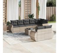 Owoxanthellate Set di divani da giardino in rattan grigio chiaro, 70 x 62 x 69 cm, modulo angolare e divano centrale con sacchetto, set modulare da balcone