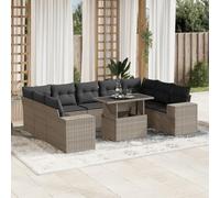 Owoxanthellate Set di divani da giardino in rattan sintetico, 62 x 62 x 69 cm, modulare, regolabile in altezza, robusto salone da giardino per terrazze, balconi, esterni