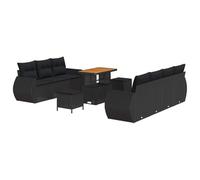 Owoxanthellate Set di divani da giardino in rattan sintetico, 90 x 55 x 71 cm, con tavolo in legno di acacia, regolabile in altezza, per balcone, terrazza