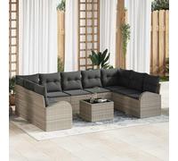 Owoxanthellate Set di divani da giardino modulari, 10 pezzi, in polyrattan, resistente agli agenti atmosferici, 955 kg, portatili, mobili da terrazza, per balcone, giardino, terrazza