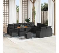 Owoxanthellate Set di divano da giardino in rattan sintetico, 100 x 100 x 71 cm, 13 pezzi, modulare, piccolo divano da giardino per terrazza, giardino d'inverno e piccoli angoli esterni