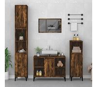Owoxanthellate Set di mobili da bagno da 3 pezzi, 80 x 33 x 60 cm, con 2 armadi, in legno e metallo, design moderno e miracolo per piccoli bagni