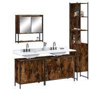 Owoxanthellate Set di mobili da bagno da 4 pezzi, 60 x 16 x 60 cm, armadietto a specchio, mobiletto alto, design salvaspazio, robusto per piccoli bagni