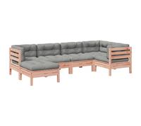 Owoxanthellate Set di mobili da giardino Douglasie 63 x 63 cm modulare con cuscino grigio Oxford per giardino, terrazza, balcone, giardino d'inverno