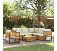 Owoxanthellate Set di mobili da giardino in acacia massiccio, 68 x 68 cm, resistente alle intemperie, con cuscino rimovibile, per terrazze, balconi, esterni