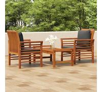 Owoxanthellate Set di mobili da giardino in legno di acacia, 100 x 50 x 50 cm, per balcone, terrazza e giardino d'inverno, grigio scuro, resistente alle intemperie